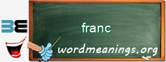 WordMeaning blackboard for franc